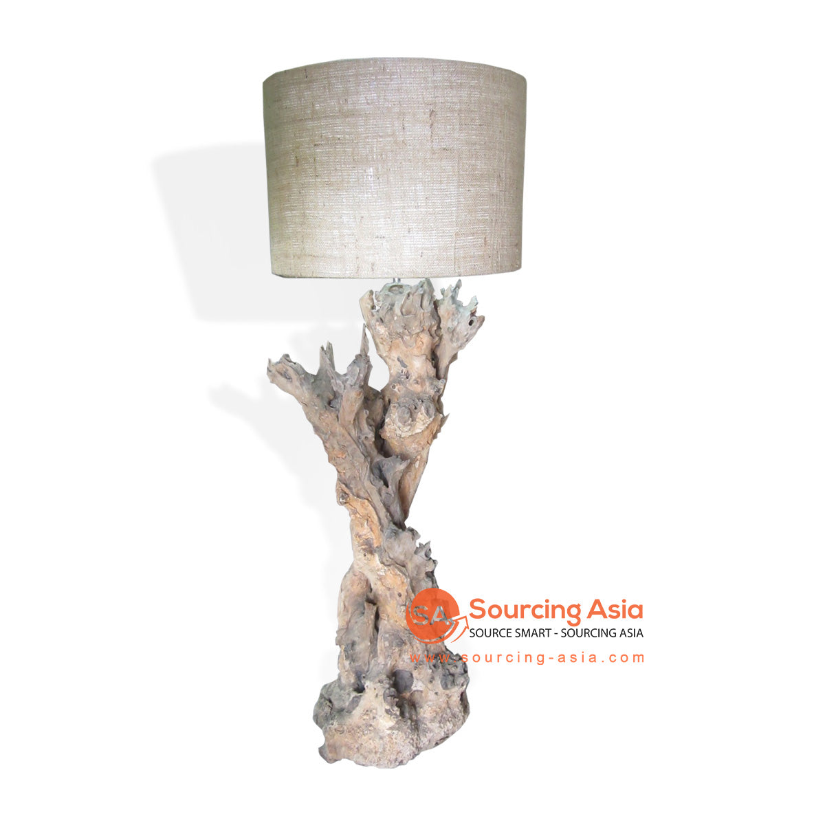 LB031 NATURAL WOODEN STANDING LAMP WITH NATURAL SHADE