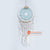 LINDC012 TURQUOISE AND WHITE FEATHERED MACRAME DREAM CATCHER