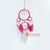 LINDC017 PINK AND WHITE FEATHERED MACRAME DREAM CATCHER