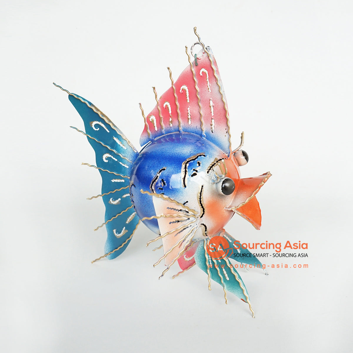 LISC013 HAND PAINTED METAL FISH DECORATION