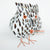 LISC015 HAND PAINTED WHITE AND BLACK METAL OWL DECORATION