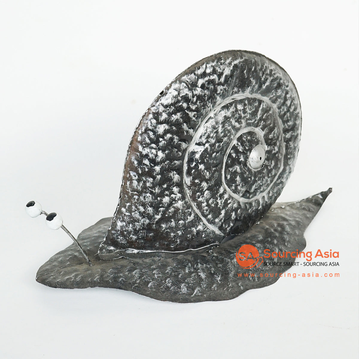 LISC030 HAND PAINTED BLACK METAL SNAIL DECORATION