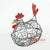 LISC047 HAND PAINTED BLACK METAL HEN DECORATION