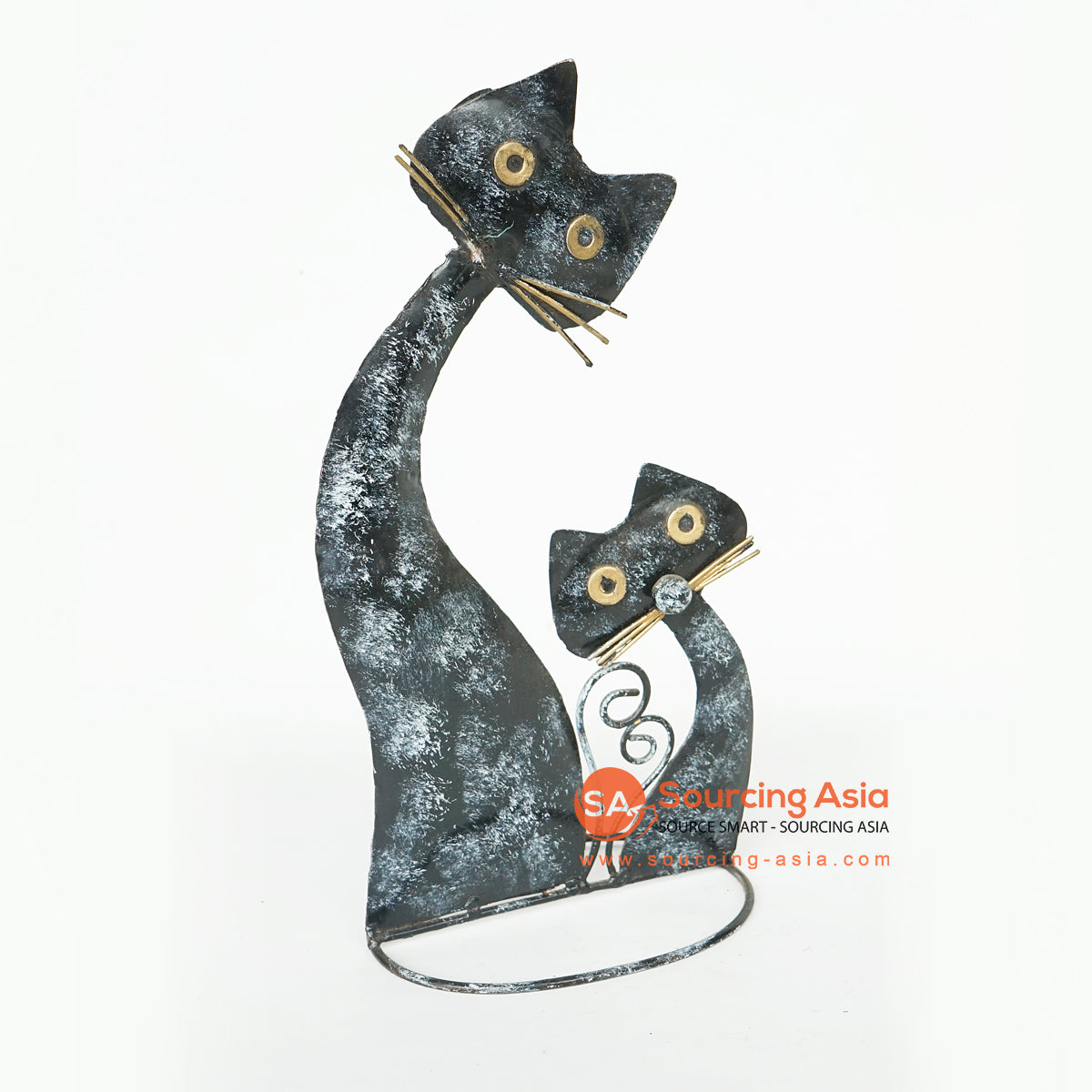 LISC057 HAND PAINTED BLACK METAL CATS DECORATION
