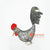 LISC058 HAND PAINTED BLACK METAL ROOSTER DECORATION