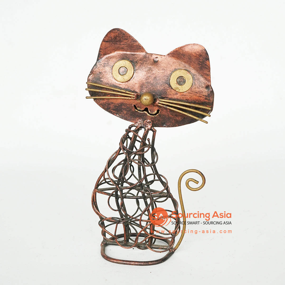 LISC061 HAND PAINTED METAL CAT DECORATION