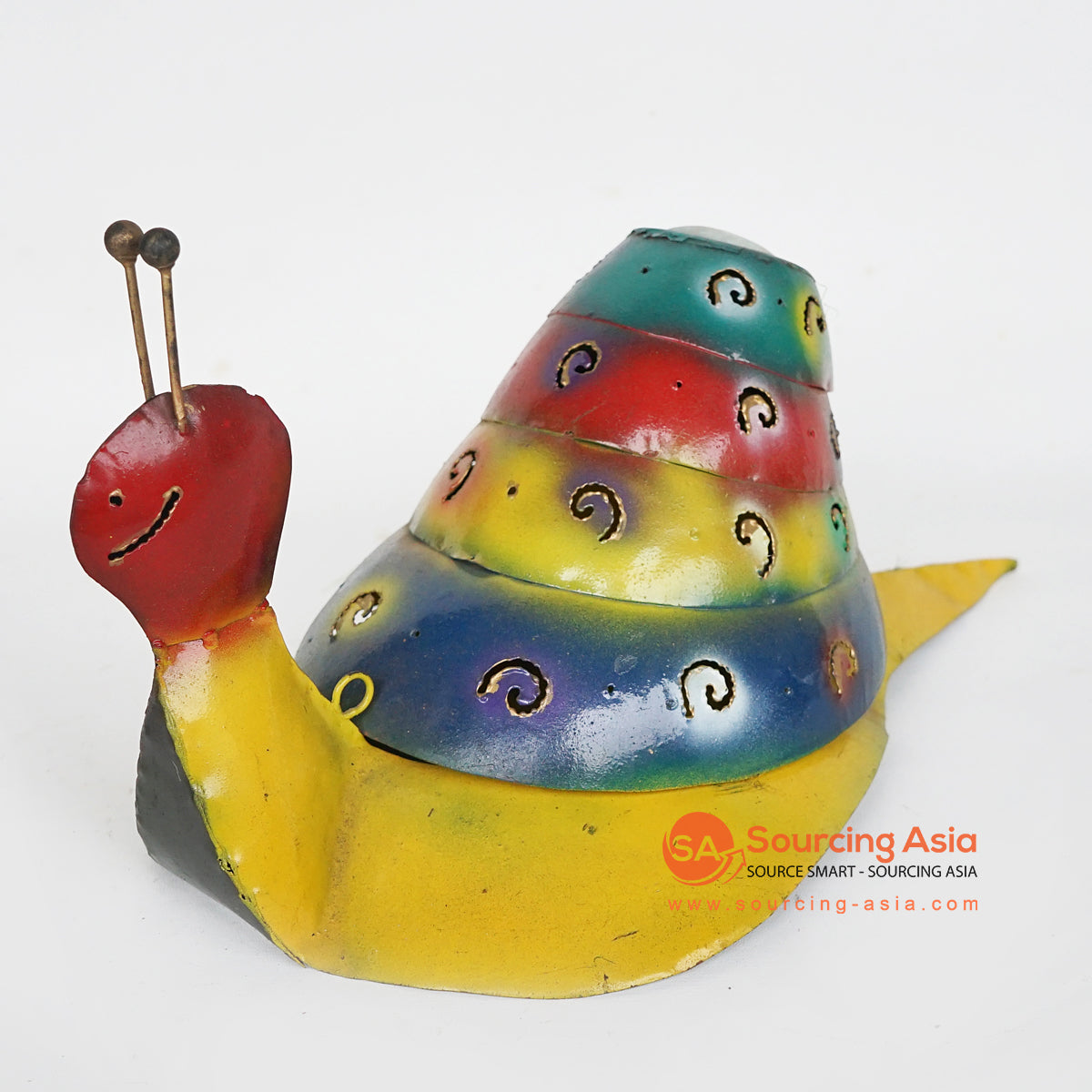 LISC068 HAND PAINTED METAL SNAIL DECORATION