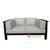 LLA063 BLACK TEAK WOOD TWO SEATS BED END SOFA (PRICE WITHOUT CUSHION)