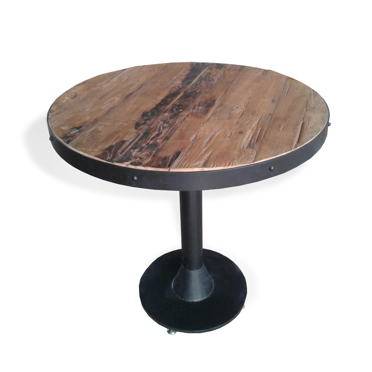 LOF014 NATURAL TEAK WOOD ROUND TABLE WITH CONE LEG