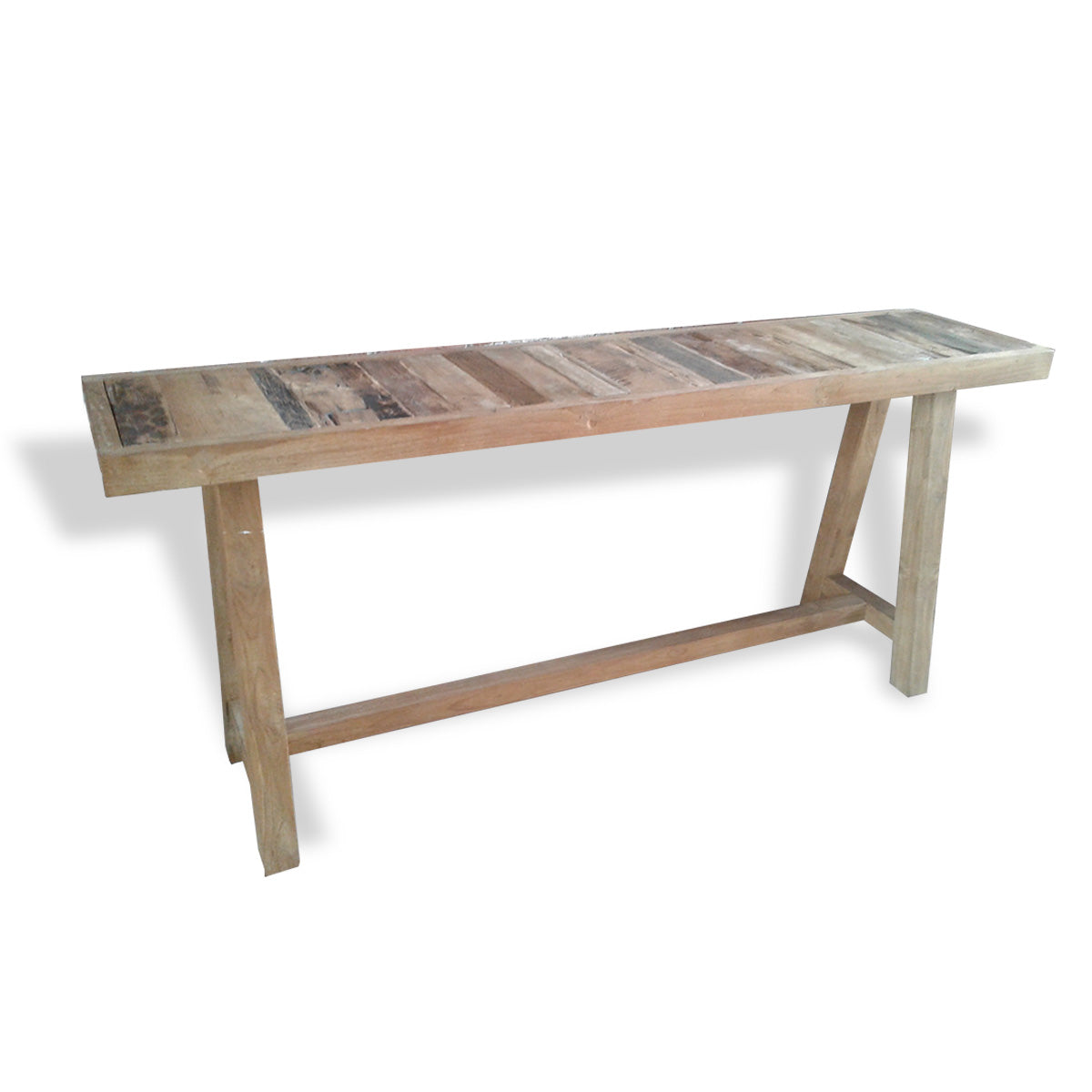LOF015 NATURAL RECYCLED TEAK WOOD RUSTIC CONSOLE