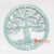LUHC013-1 TURQUOISE WOODEN ROUND "TREE OF LIFE" CARVED PANEL