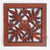 LUHC018-5 BROWN WOODEN SQUARE FRANGIPANI CARVED PANEL