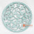 LUHC021-2 ANTIQUE TURQUOISE WOODEN ROUND LEAVES CARVED PANEL