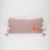 MAC022 BLUSH PINK HARD EMBROIDERY COTTON RECTANGULAR CUSHION WITH TASSEL (PRICE WITHOUT INNER)