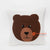 MAC043 OFF WHITE COTTON BEAR SQUARE CUSHION (PRICE WITHOUT INNER)