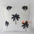 MAC046-1 OFF WHITE RAW COTTON 3D EMBROIDERY COCONUT TREE SQUARE CUSHION WITH FRINGE (PRICE WITHOUT INNER)