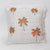 MAC046 OFF WHITE RAW COTTON 3D EMBROIDERY COCONUT TREE SQUARE CUSHION WITH FRINGE (PRICE WITHOUT INNER)
