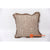 MAC055-1 BROWN JUTE COTTON  AND SHELL SQUARE COVER CUSHION WITH  FRINGE