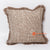 MAC055 BROWN JUTE COTTON AND SHELL SQUARE COVER CUSHION WITH FRINGE