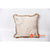 MAC060-1 NATURAL RAW COTTON AND SHELL SQUARE COVER CUSHION WITH FRINGE