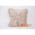 MAC061-1 NATURAL RAW COTTON AND SHELL PALM TREE SQUARE COVER CUSHION WITH FRINGE