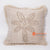 MAC061 NATURAL RAW COTTON AND SHELL PALM TREE SQUARE COVER CUSHION WITH FRINGE