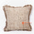 MAC062 LIGHT BROWN COTTON JUTE AND SHELL TREE SQUARE CUSHION WITH FRINGE (PRICE WITHOUT INNER)