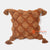 MAC064 BROWN COTTON SQUARE CUSHION WITH POMPOM AND TASSEL (PRICE WITHOUT INNER)