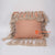 MAC077 ORANGE RAW COTTON SQUARE CUSHION WITH MACRAME EDGING (PRICE WITHOUT INNER)