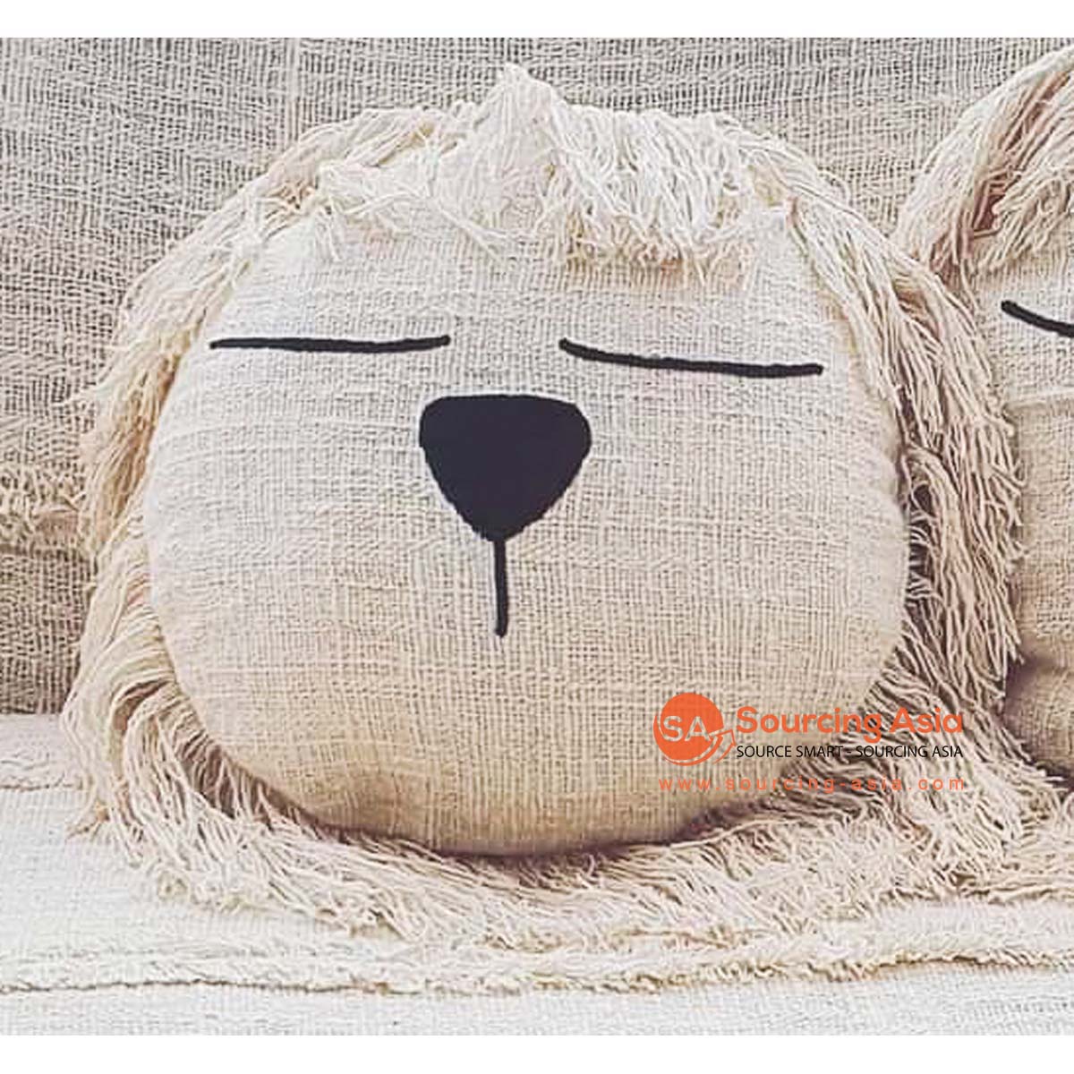 MAC130-1 NATURAL COTTON DOG FACE COVER CUSHION (PRICE WITHOUT INNER)