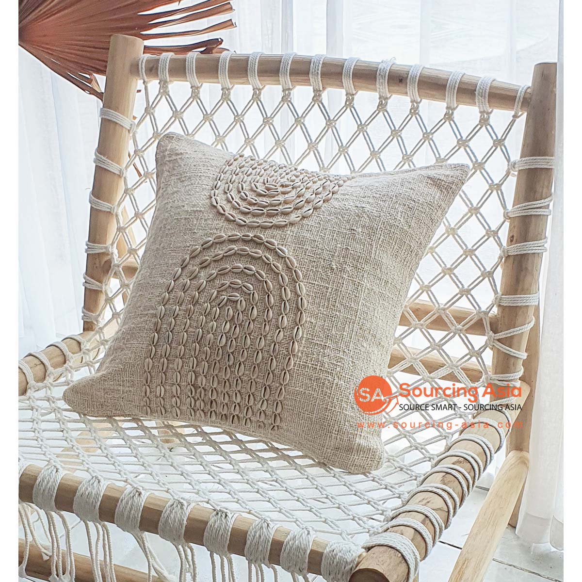 MAC191 NATURAL COTTON CUSHION COVER WITH SHELL (PRICE WITHOUT INNER)