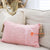 MAC222 PINK RAW COTTON COVER CUSHION WITH PALM EMBROIDERY AND TASSELS (PRICE WITHOUT INNER)