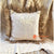 MAC225 NATURAL RAW COTTON COVER CUSHION WITH PALM EMBROIDERY AND STRAW FRINGE (PRICE WITHOUT INNER)