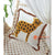 MAC271 OFF WHITE COTTON CUSHION COVER WITH LEOPARD EMBROIDERY AND FRINGE (PRICE WITHOUT INNER)