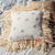 MAC314 NATURAL RAW COTTON CUSHION COVER WITH SHELLS AND STRAW FRINGE (PRICE WITHOUT INNER)