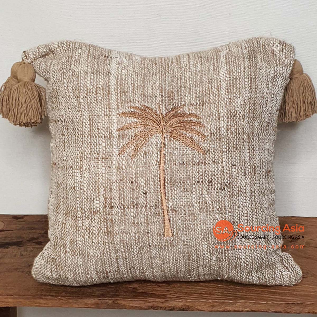MAC328 COTTON CUSHION COVER WITH EMBROIDERY AND TASSELS (PRICE WITHOUT INNER)