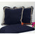 MAC339 BLACK COTTON CUSHION COVER WITH SHELL AND FRINGE (PRICE WITHOUT INNER)
