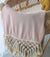 MAC390-1 BLUSH PINK COTTON THROW WITH MACRAME EDGE AND TASSELS