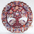 MANC008 MULTICOLOR WOODEN ROUND FLOWER CARVED PANEL