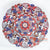 MANC009 MULTICOLOR WOODEN ROUND FLOWER CARVED PANEL
