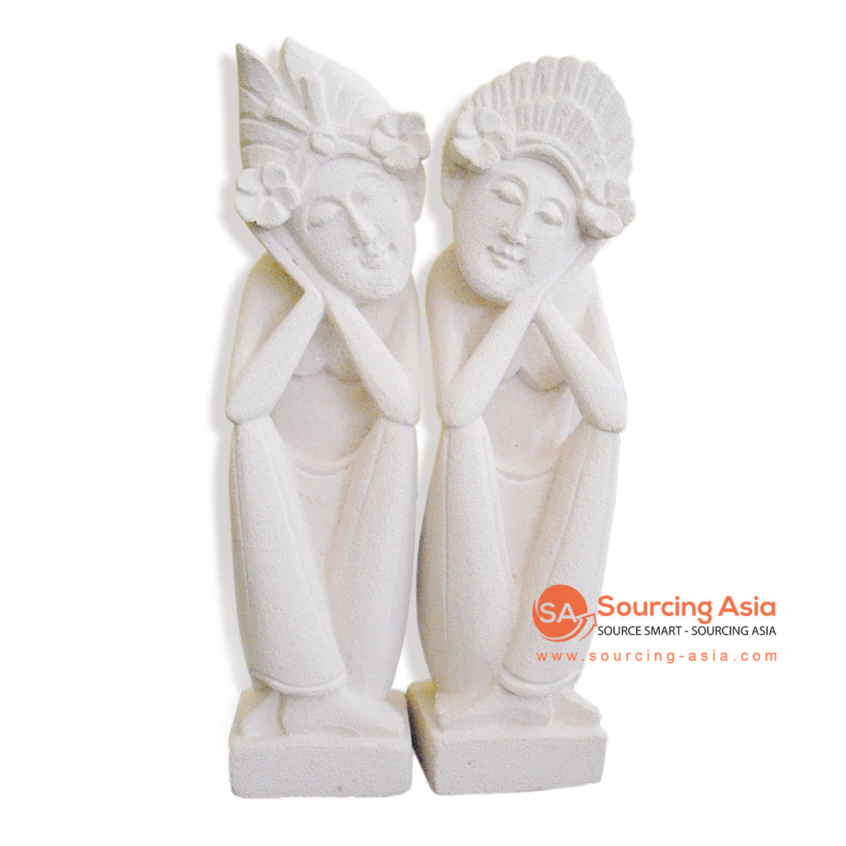 MHB046-20-1 STONE DREAMING BALINESE COUPLE STATUE