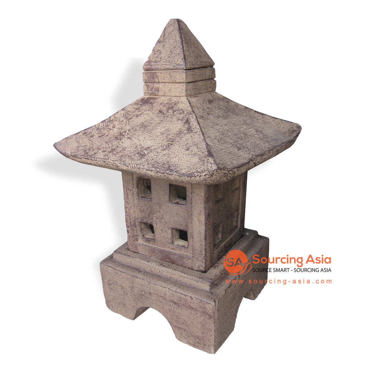 MHB152 BROWN WASH GRC STONE SQUARE OUTDOOR LAMP