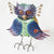 MHRC001 HAND PAINTED METAL OWL DECORATION