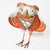 MHRC003 HAND PAINTED ORANGE METAL OWL DECORATION