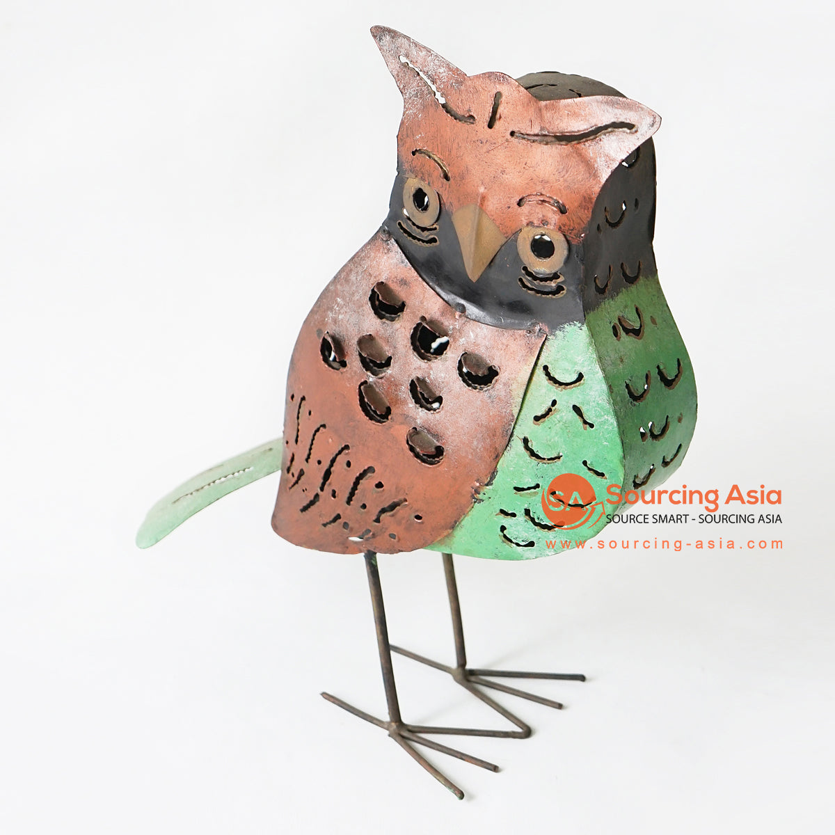 MHRC006 HAND PAINTED METAL OWL DECORATION
