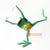 MHRC010 HAND PAINTED GREEN METAL FROG DECORATION