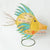 MHRC018 HAND PAINTED YELLOW METAL FISH DECORATION WITH STAND