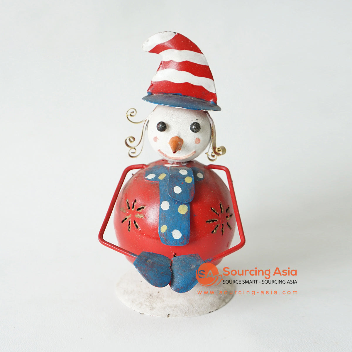 MHRC025 HAND PAINTED METAL CHRISTMAS SNOWMAN DECORATION