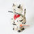 MHRC029 HAND PAINTED WHITE METAL CAT WITH RED NECKLACE