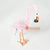 MHRC050 HAND PAINTED WHITE PINK METAL CRANE DECORATION